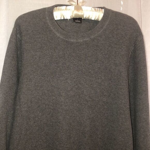 Michael Kors L Cotton Gray Waffle Knit Crewneck Pullover Thermal - Picture 5 of 16